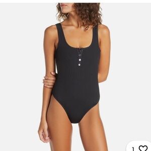 L*Space Ridin High Ribbed One Piece Swimsuit in Light Blue